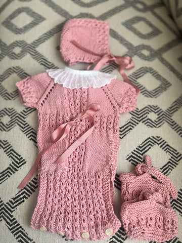 PELELE PUNTO A MANO ROSA EMPOLVADO
