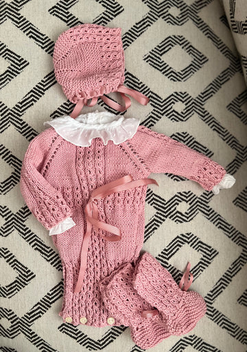 PELELE ROSA MANGAS LARGAS PUNTO A MANO